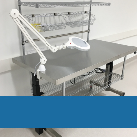 Height adjustable packing tables