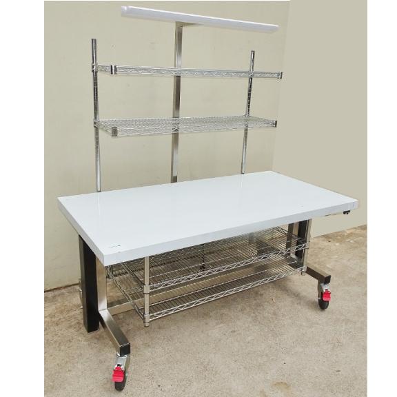 Height Adjustable Ng Table 2300, Wire Shelving Table