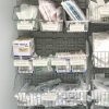Label holder for chrome wire shelving or baskets
